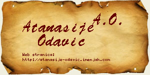 Atanasije Odavić vizit kartica